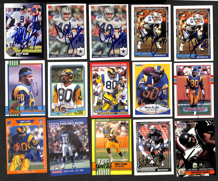 Lot of (350+) Signed Football Cards inc. (2) Dwight Clark, (2) Anthony Munoz, Junior Seau, + (JSA Auction Letter)