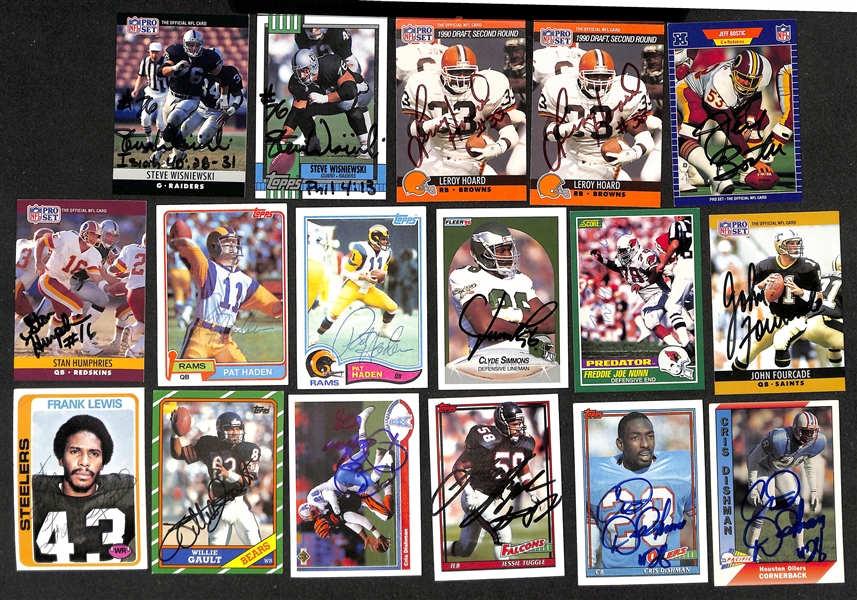 Lot of (350+) Signed Football Cards inc. (2) Dwight Clark, (2) Anthony Munoz, Junior Seau, + (JSA Auction Letter)