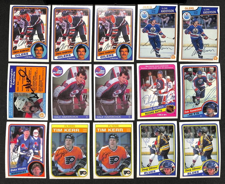 Lot of (200+) Signed Hockey Cards inc. (19) Lanny McDonald, Dennis Maruk, (4) Dan Quinn, (5) Bill Barber, + (JSA Auction Letter)