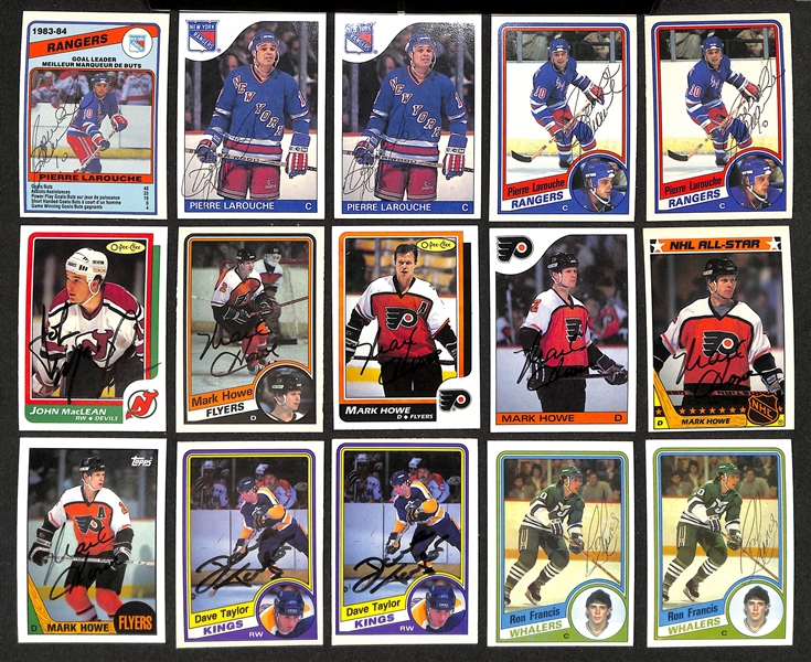 Lot of (200+) Signed Hockey Cards inc. (19) Lanny McDonald, Dennis Maruk, (4) Dan Quinn, (5) Bill Barber, + (JSA Auction Letter)