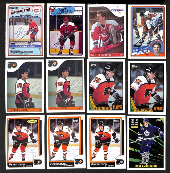 Lot of (350+) Signed Hockey Cards inc. (3) Brad Park, (2) Ed Olczyk, (2) Lanny McDonald, (4) Jocelyn Lemieux, (2) Bob Errey, + (JSA Auction Letter) 