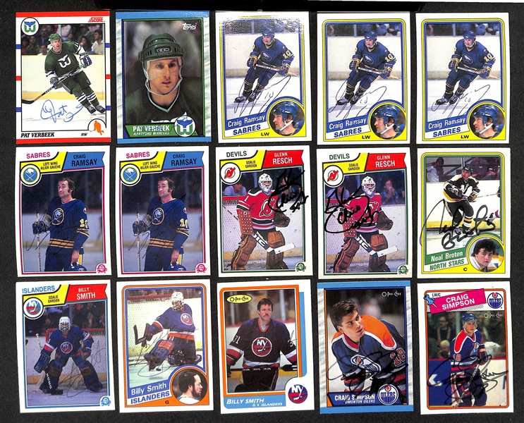 Lot of (350+) Signed Hockey Cards inc. (3) Brad Park, (2) Ed Olczyk, (2) Lanny McDonald, (4) Jocelyn Lemieux, (2) Bob Errey, + (JSA Auction Letter) 