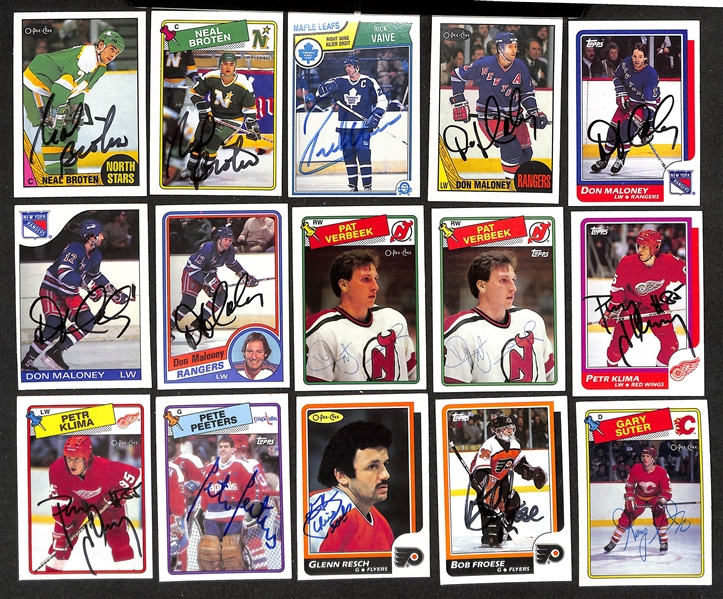 Lot of (350+) Signed Hockey Cards inc. (3) Brad Park, (2) Ed Olczyk, (2) Lanny McDonald, (4) Jocelyn Lemieux, (2) Bob Errey, + (JSA Auction Letter) 