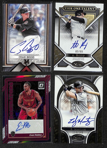 Lot of (450+) Ultra Modern Sports Cards inc. (58) Autographs with Craig Biggio (#/50), Anthony Rizzo (#/99), Evan Mobley (#/49), Edgar Martinez (#/149, +