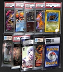 Lot of (10) Graded Pokemon and Other Japanese Trading Cards - PSA, CGC, and RPA w. Dark Ariados, Charizard, Terrakion