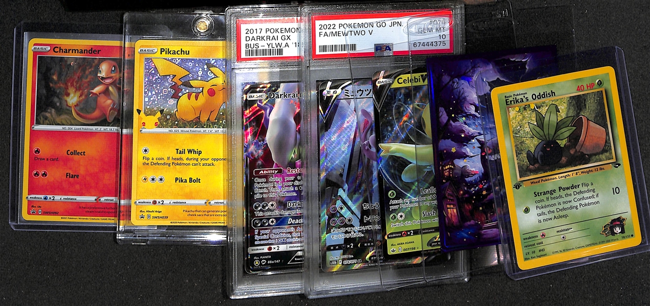 Lot of (550+) Pokemon Cards w. Charmander, Pikachu, Mewtwo & (2) PSA Graded Cards