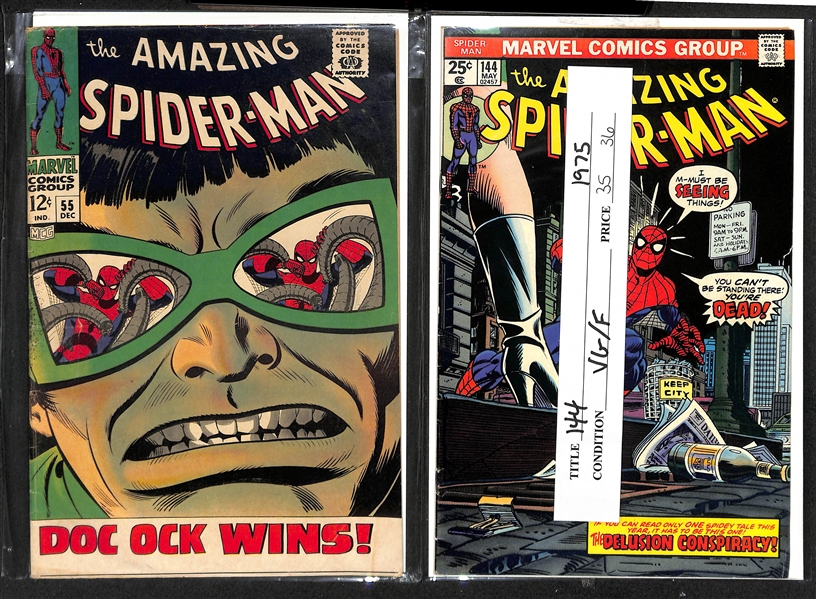 Lot of (7) Amazing Spider-Man Comics w. Issues 144, Marvel Milestone 1, 192, 55, Annual 12, 36, and 8.