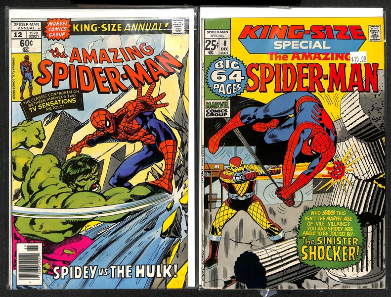 Lot of (7) Amazing Spider-Man Comics w. Issues 144, Marvel Milestone 1, 192, 55, Annual 12, 36, and 8.