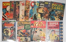 Lot of (10+) Comics feat. Dick Tracy, The Thing and Human Torch, and Werewolf by Night