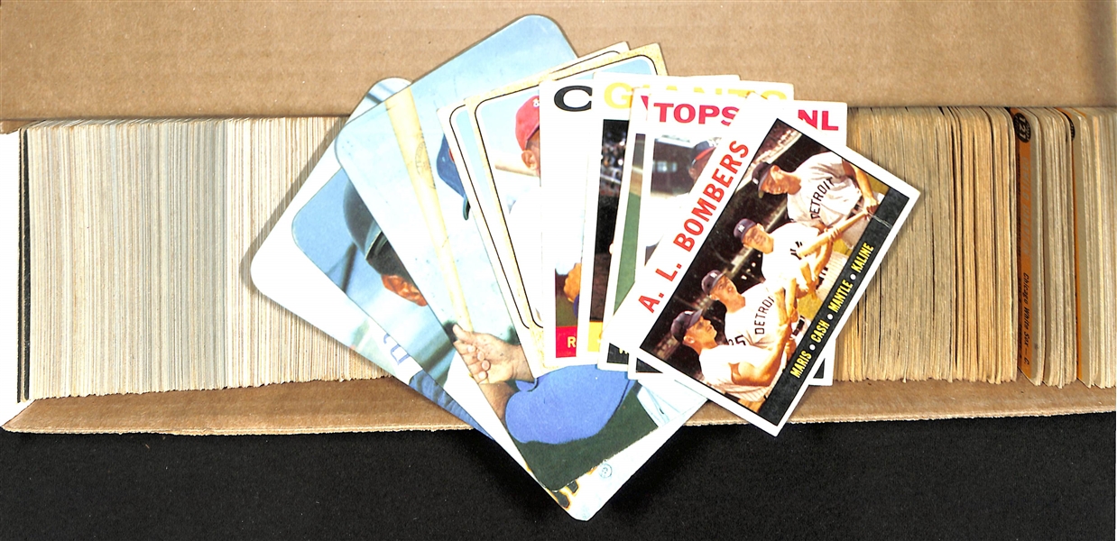 Lot of (600+) Assorted Topps Baseball Cards from 1957-1971 w. 1964 AL Bombers (Mantle/Maris)