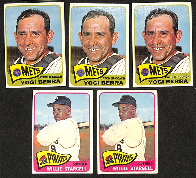 Lot of (700+) 1965 Topps Assorted Baseball Cards w. (3) Yogi Berra