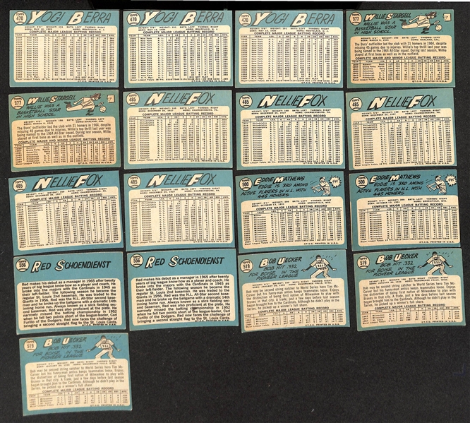 Lot of (700+) 1965 Topps Assorted Baseball Cards w. (3) Yogi Berra