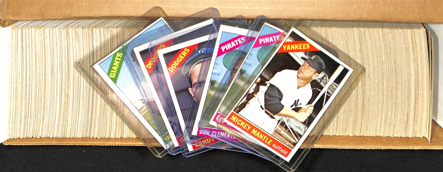 Lot of (700+) 1966 Topps Assorted Baseball Cards w. Mickey Mantle