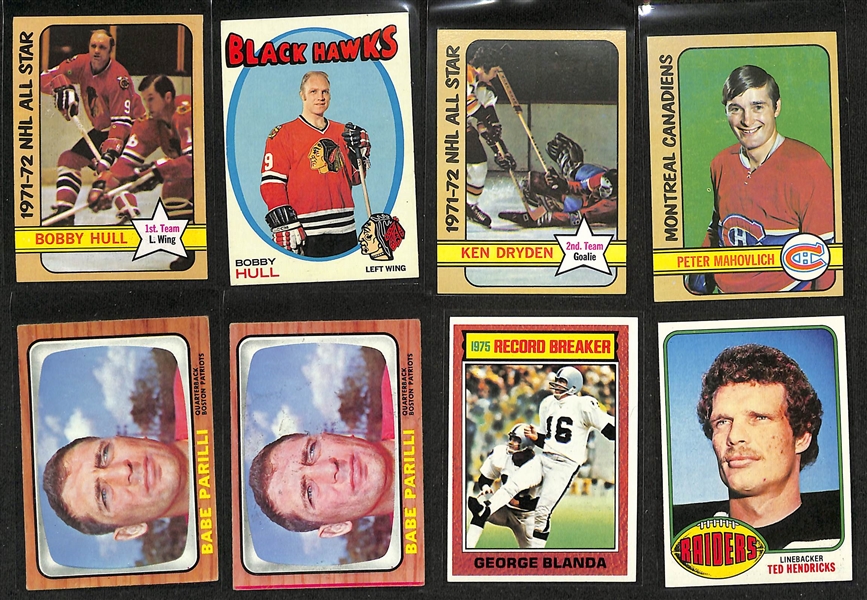 Lot of (288) Topps Basketball/Football/Hockey Cards from 1966-1976 w. 1976 Julius Erving