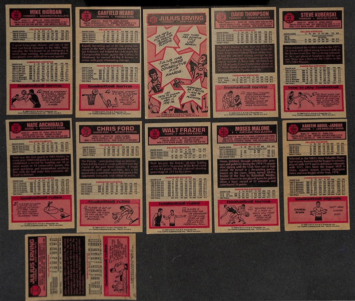 Lot of (288) Topps Basketball/Football/Hockey Cards from 1966-1976 w. 1976 Julius Erving