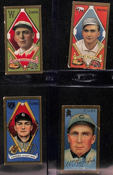  Lot of (8) T205 Tobacco Gold Border Cards (All Piedmont Backs) w. Milan