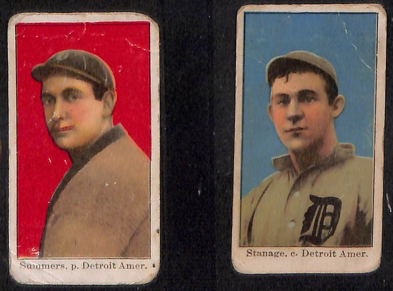 Lot of (5) 1909 E90-1 American Caramel Cards of Detroit Players w. Sam Crawford