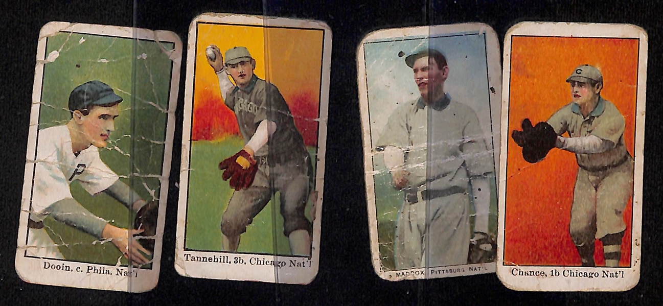 Lot of (3) 1909 E90-1 American Caramel Cards w. Frank Chance & 1909 E95 Phila Caramel Nick Maddox - All National League Player Cards