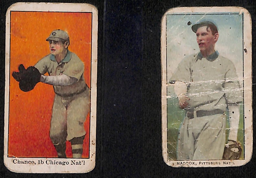 Lot of (3) 1909 E90-1 American Caramel Cards w. Frank Chance & 1909 E95 Phila Caramel Nick Maddox - All National League Player Cards