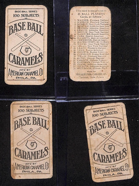 Lot of (3) 1909 E90-1 American Caramel Cards w. Frank Chance & 1909 E95 Phila Caramel Nick Maddox - All National League Player Cards