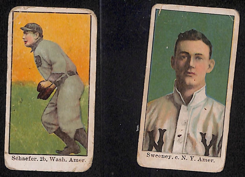  Lot of (4) 1909 E90-1 American Caramel Cards w. Germany Schaefer - All American League Player Cards