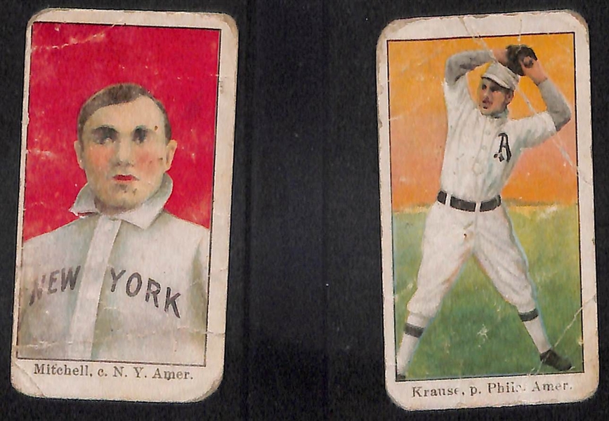  Lot of (4) 1909 E90-1 American Caramel Cards w. Germany Schaefer - All American League Player Cards