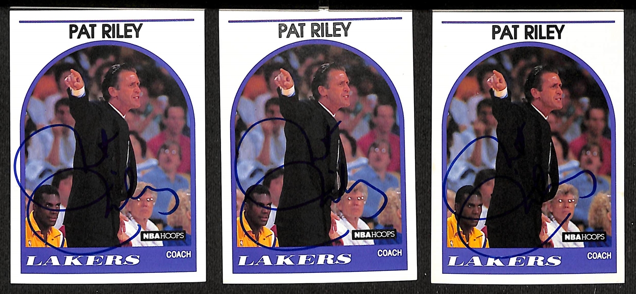 Lot of (80+) Signed Basketball Coach Cards inc. (3) Pat Riley, (4) Larry Brown, (6) Lenny Wilkens, + (JSA Auction Letter)