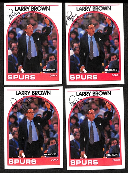 Lot of (80+) Signed Basketball Coach Cards inc. (3) Pat Riley, (4) Larry Brown, (6) Lenny Wilkens, + (JSA Auction Letter)