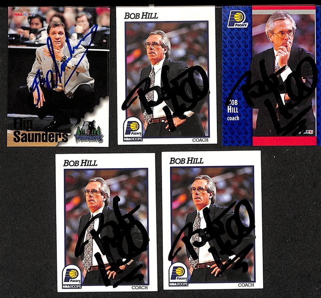 Lot of (80+) Signed Basketball Coach Cards inc. (3) Pat Riley, (4) Larry Brown, (6) Lenny Wilkens, + (JSA Auction Letter)