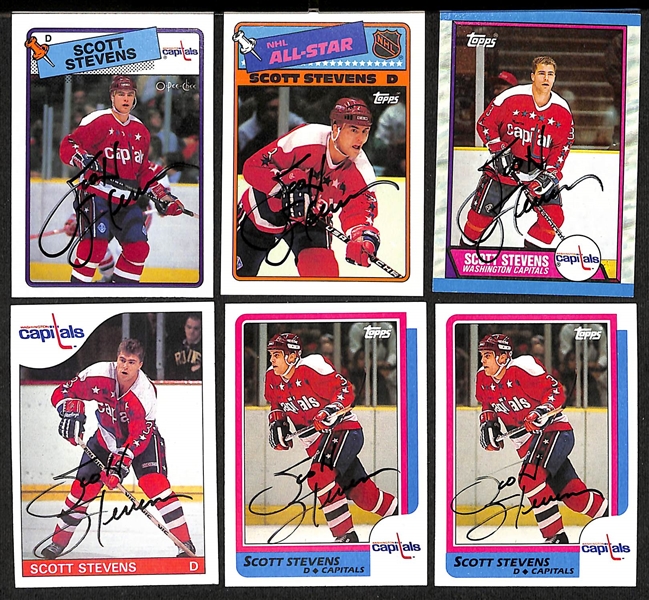 Lot of (31) Signed Hockey Cards- (5) Chris Chelios, (13) Scott Stevens, Terry Martin, (7) Paul Coffey, (5) Brendan Shanahan (JSA Auction Letter)