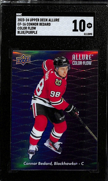 (2) 2023/24 Upper Deck Allure Connor Bedard Rookie Cards SGC 10 Hockey Cards