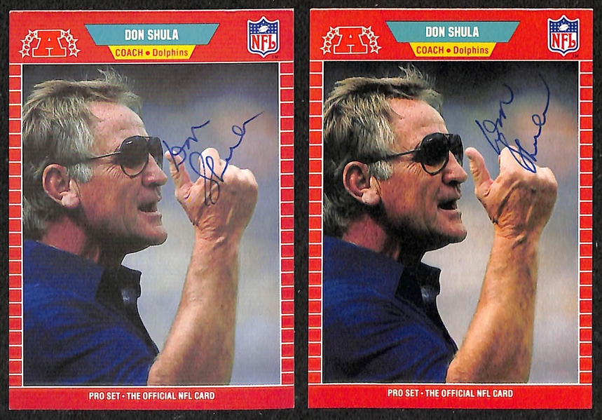 Lot of (7) Signed Don Shula + Mike Ditka Football Cards- (4) Don Shula, (3) Mike Ditka (JSA Auction Letter)