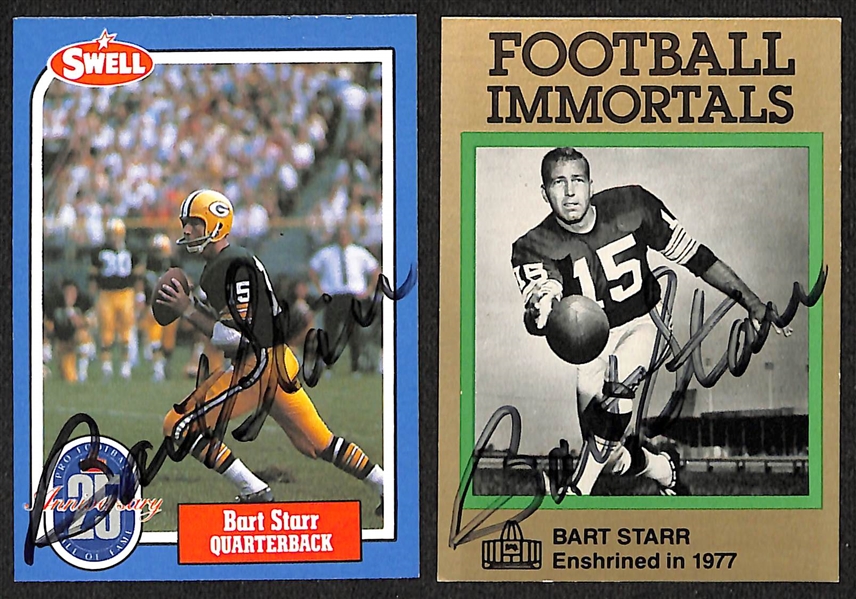 Lot of (2) Signed Bart Starr Cards - 1988 Swell, Football Immortals (JSA Auction Letter)