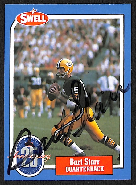 Lot of (2) Signed Bart Starr Cards - 1988 Swell, Football Immortals (JSA Auction Letter)