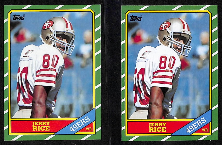 Lot of (4) 1986 Topps Jerry Rice Rookie Cards