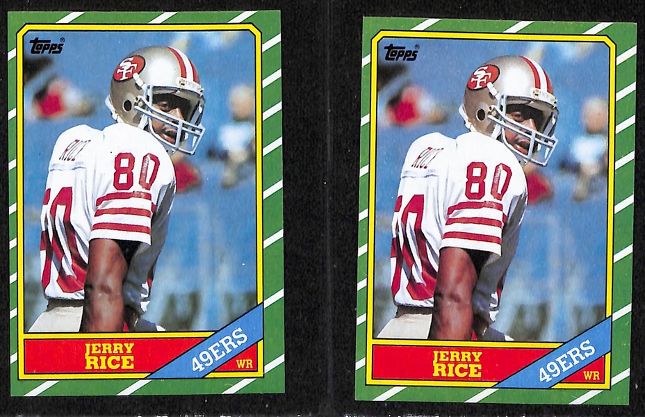 Lot of (4) 1986 Topps Jerry Rice Rookie Cards