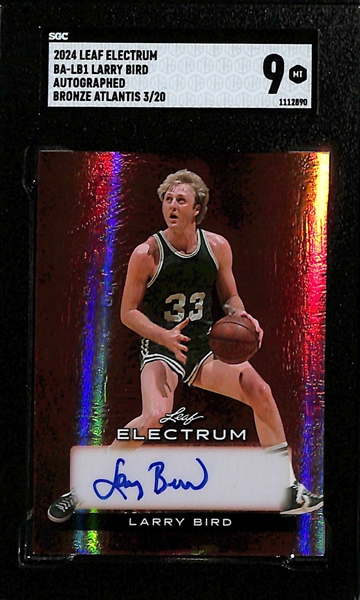 (2) 2024 Leaf Electrum Bronze Atlantis SGC Graded Cards #/20 w. Larry Bird & Ethan Salas