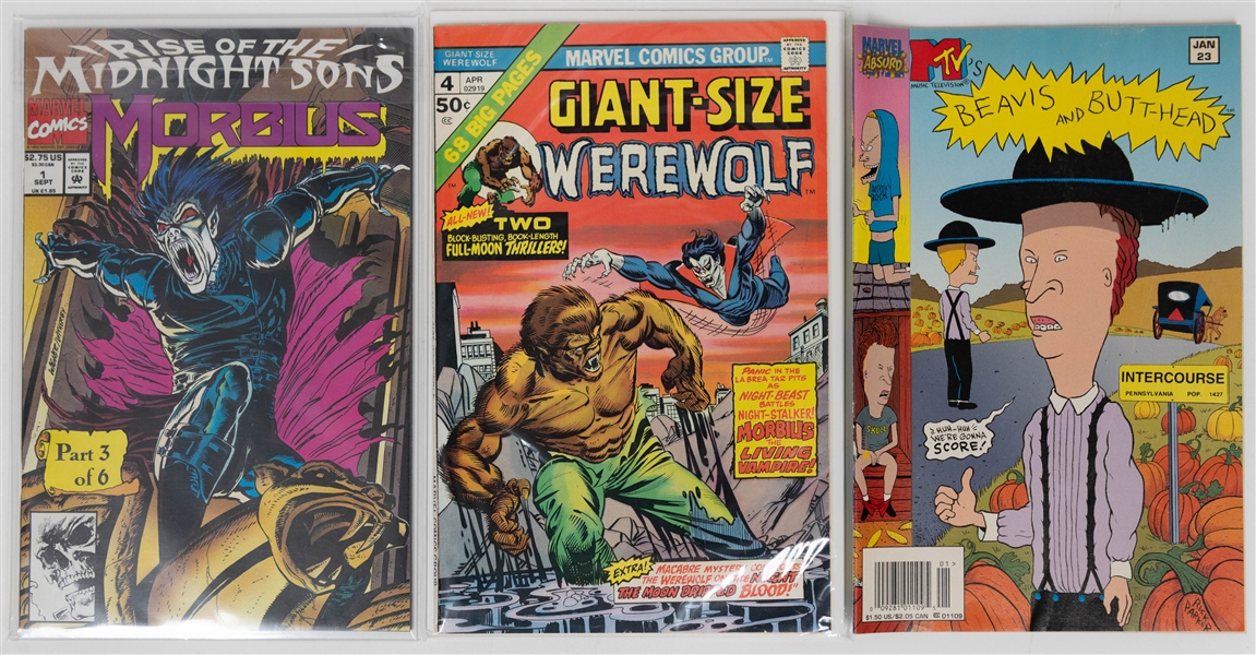 Lot of (40+) Comic Books w. Morbius, Black Widow/Inhumans, Captain America, Avengers West Coast, Beavis and Butthead