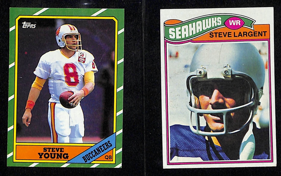 Lot of (20) Sports Cards with (6) Autographs and Steve Young Rookie, Steve Largent Rookie, + (Comes with JSA Auction Letter)