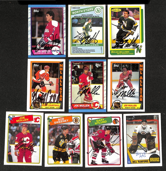 Lot of (350+) Signed Hockey Cards inc. (3) Brian Leetch, (4) Chris Chelios, (2) Dino Ciccarelli, Doug Sulliman, Gary Suter, Bob Gainey, + (JSA Auction Letter)