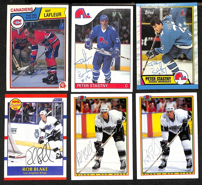 Lot of (350+) Signed Hockey Cards inc. (3) Brian Leetch, (4) Chris Chelios, (2) Dino Ciccarelli, Doug Sulliman, Gary Suter, Bob Gainey, + (JSA Auction Letter)