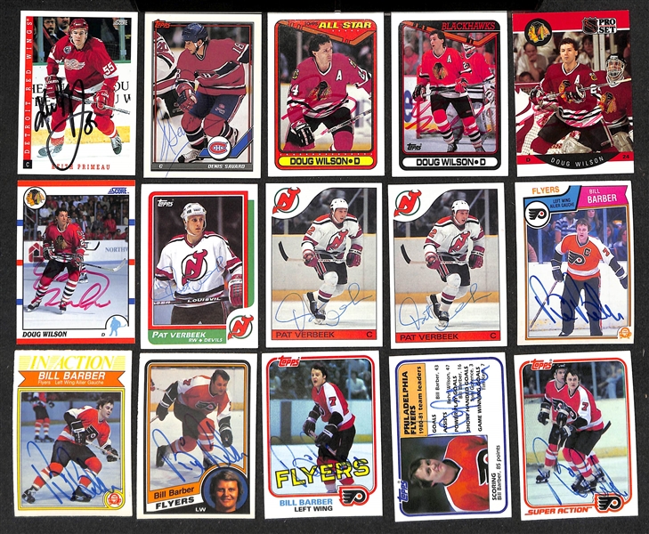 Lot of (350+) Signed Hockey Cards inc. Stan Mikita, (3) Brad Park, Ed Olczyk, (2) Lanny McDonald, (3) Craig Ramsey, Paul Gillis, + (JSA Auction Letter)