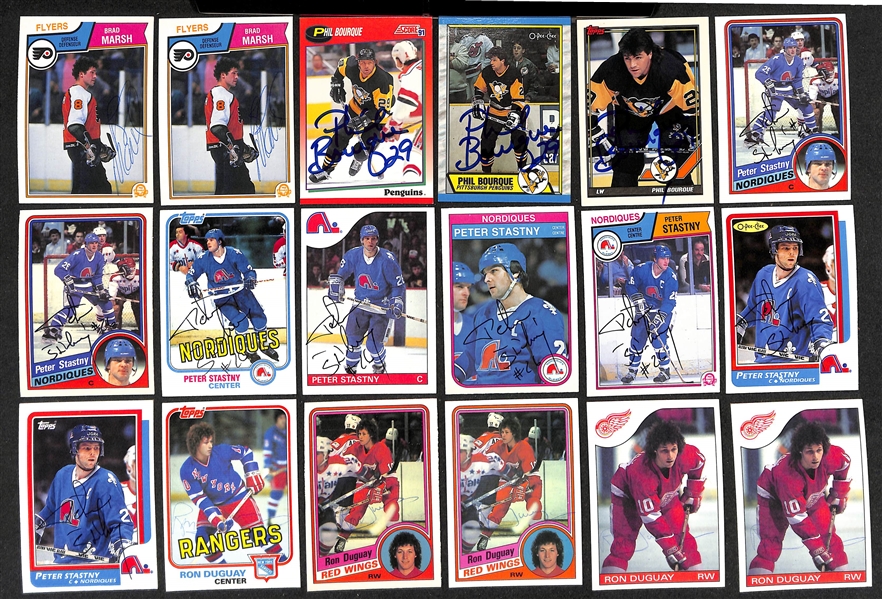 Lot of (350+) Signed Hockey Cards inc. Stan Mikita, (3) Brad Park, Ed Olczyk, (2) Lanny McDonald, (3) Craig Ramsey, Paul Gillis, + (JSA Auction Letter)