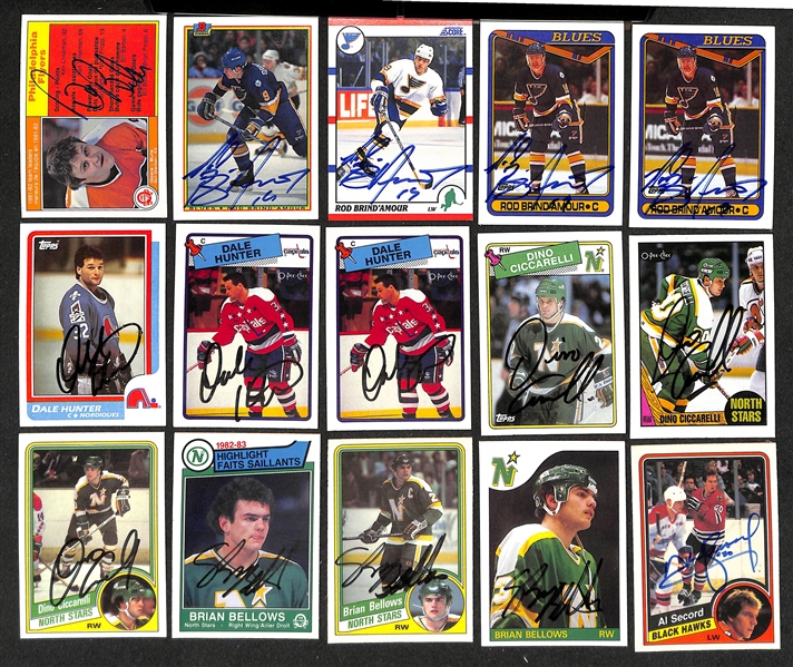 Lot of (350+) Signed Hockey Cards inc. Stan Mikita, (7) Darryl Sutter, (7) Marcel Dionne, Bill Barber, (4) Rob Brind'Amour, + (JSA Auction Letter)