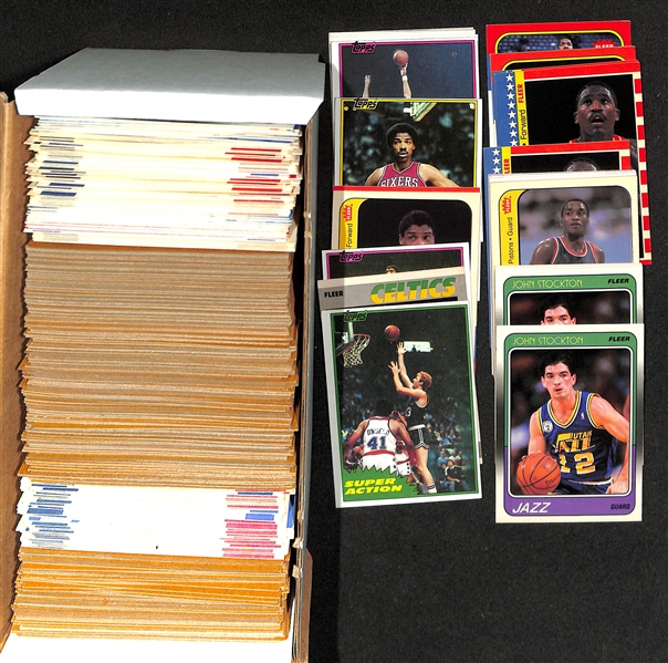 Lot of (250+) 1980s Basketball Cards inc. (2) Larry Bird, Magic Johnson, (3) Julius Erving, Kareem Abdul-Jabbar, + 