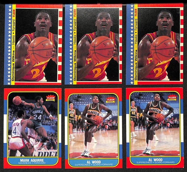 Lot of (250+) 1980s Basketball Cards inc. (2) Larry Bird, Magic Johnson, (3) Julius Erving, Kareem Abdul-Jabbar, + 