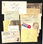 Lot of (10) Cardboard Cut Autographs of Radio Personalities & Shows w. Arthur Godfrey (JSA Auction Letter)