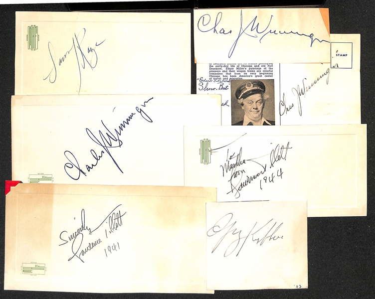 Lot of (21) Cardboard Cut Autographs Band Leaders/Composers/Theater/Opera Performers/Directors w. Sammy Kaye (JSA Auction Letter)