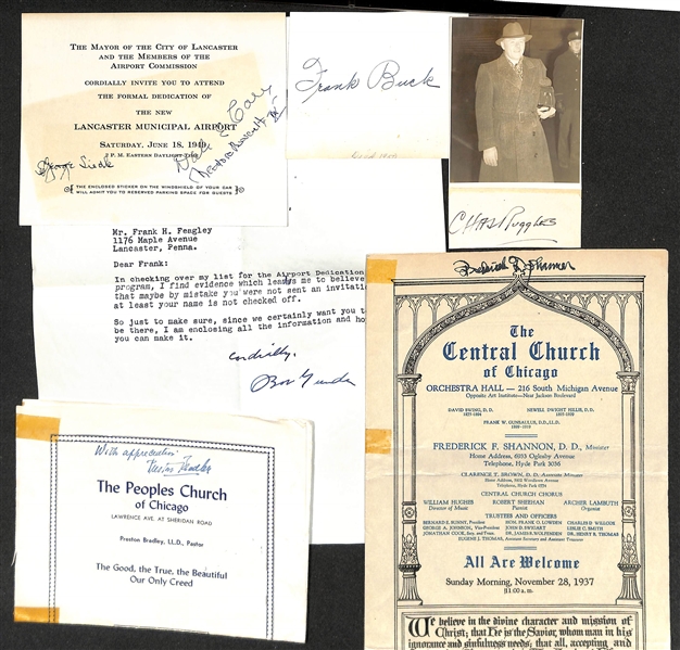 Lot of (15) Cardboard Cut Autographs of Officials (Government & Professional) w.  Teddy Roosevelt III - (JSA Auction Letter)