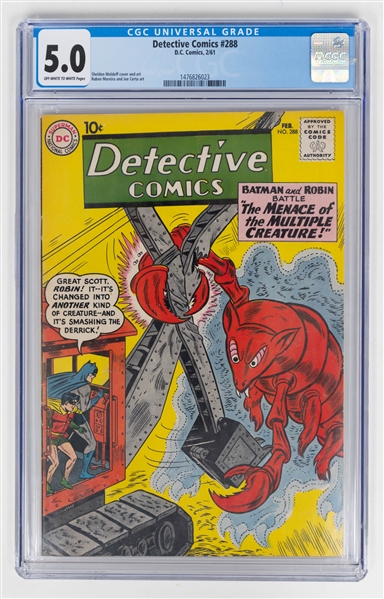 Lot of (6) Batman Comics w. CGC 5.0 1961 Detective Comics 288